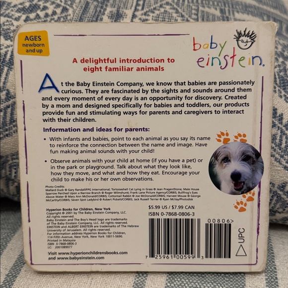 🏖️2/$5🏖️Baby Einstein Neighborhood Animals Board Book - Picture 2 of 2